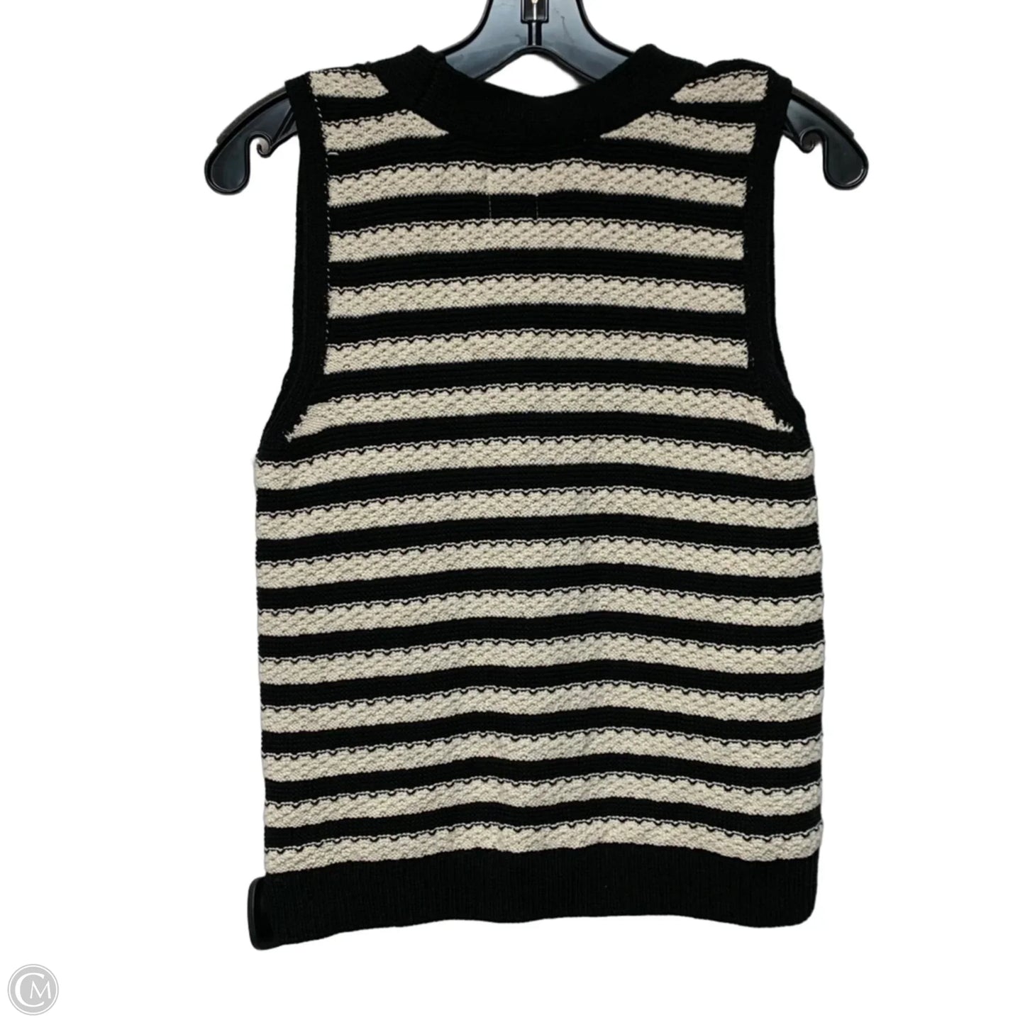 Vest Sweater By Maeve In Black & White, Size: S