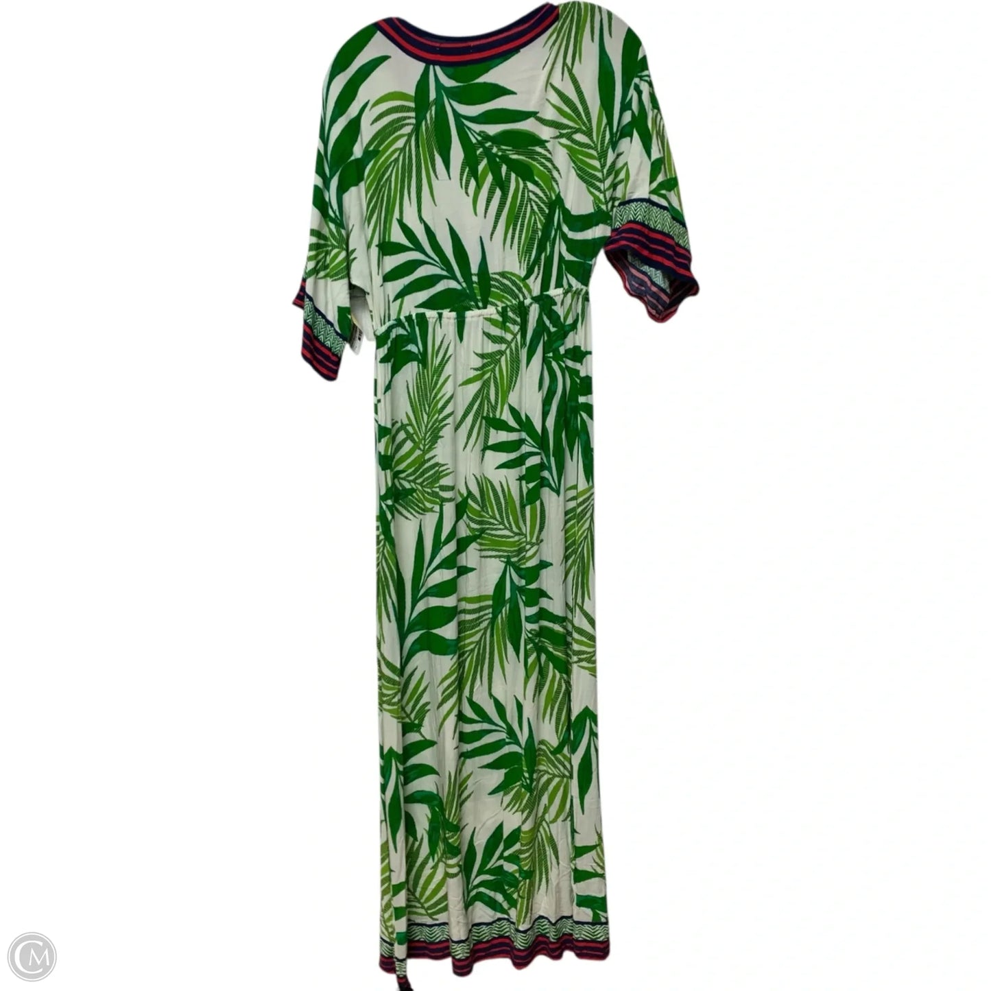 Dress Casual Short By Flying Tomato In Green & White, Size: M