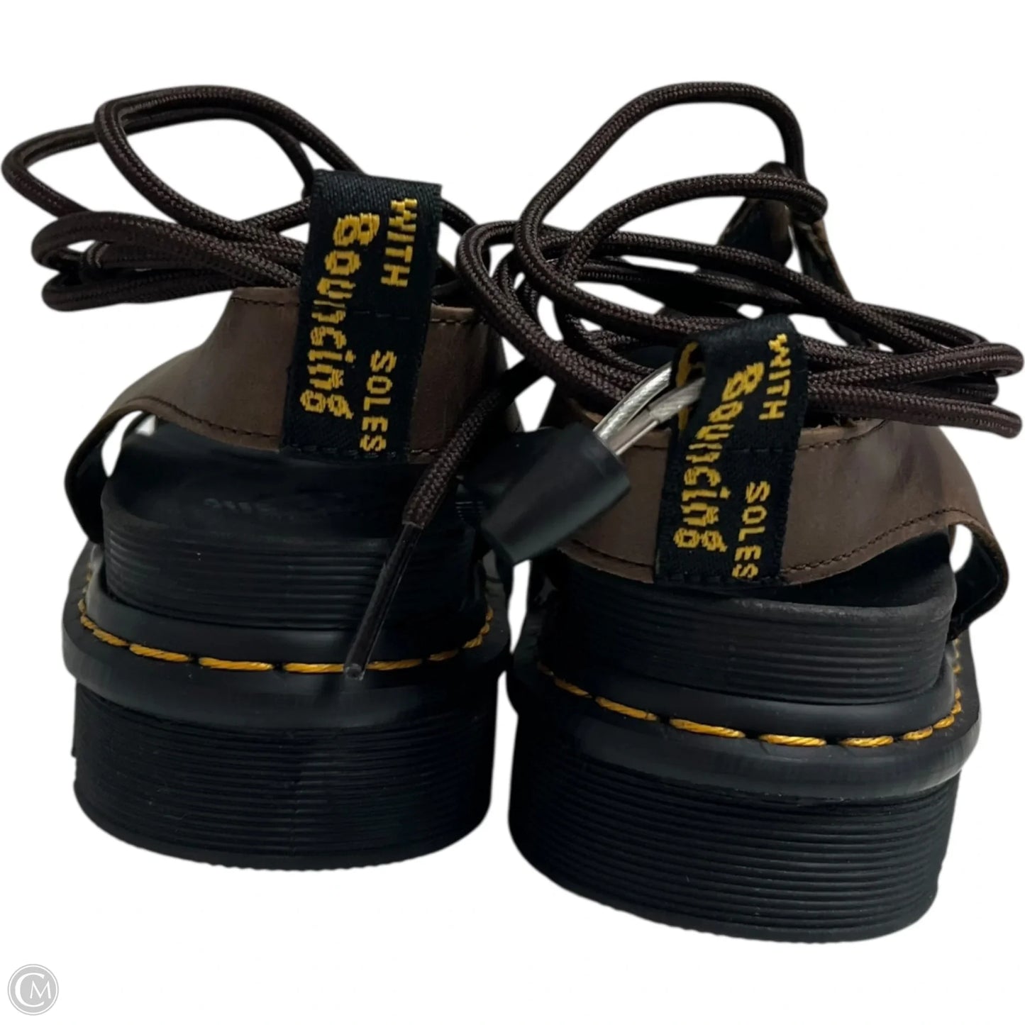 Sandals Designer By Dr Martens In Black & Brown, Size: 10