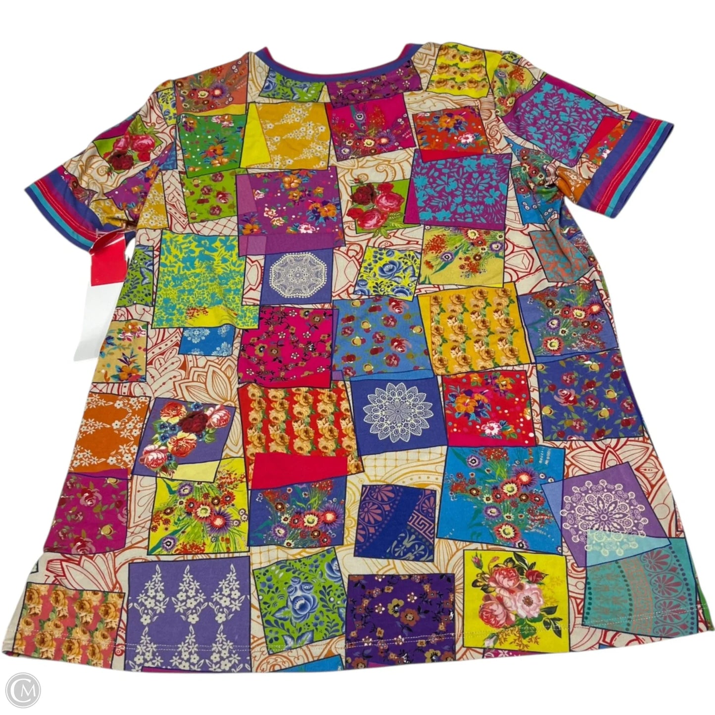 Top Short Sleeve Designer By Johnny Was In Multi-colored, Size: M