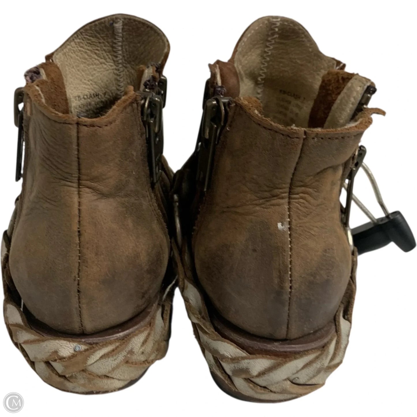 Boots Ankle Heels By Freebird In Brown, Size: 7