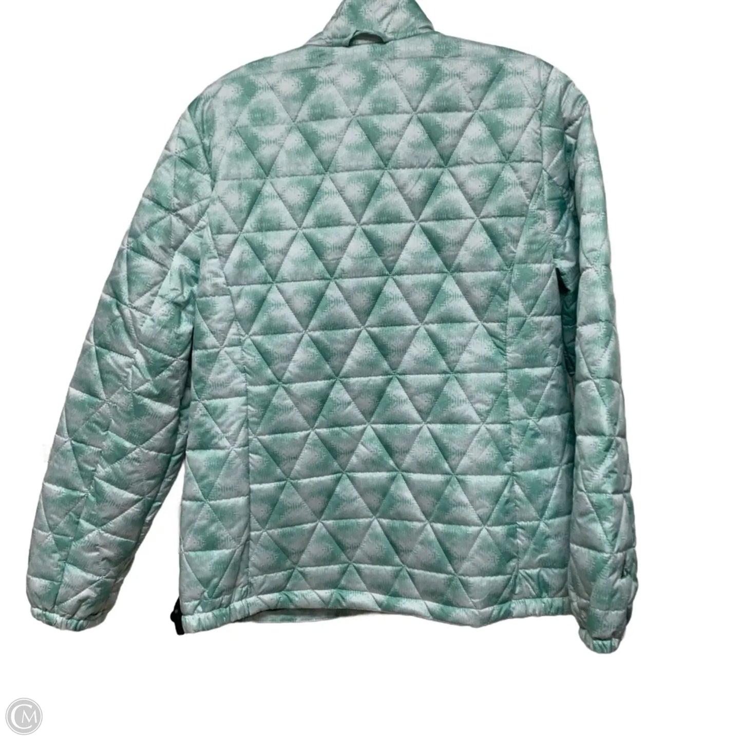 Jacket Puffer & Quilted By Gerry In Green & White, Size: M