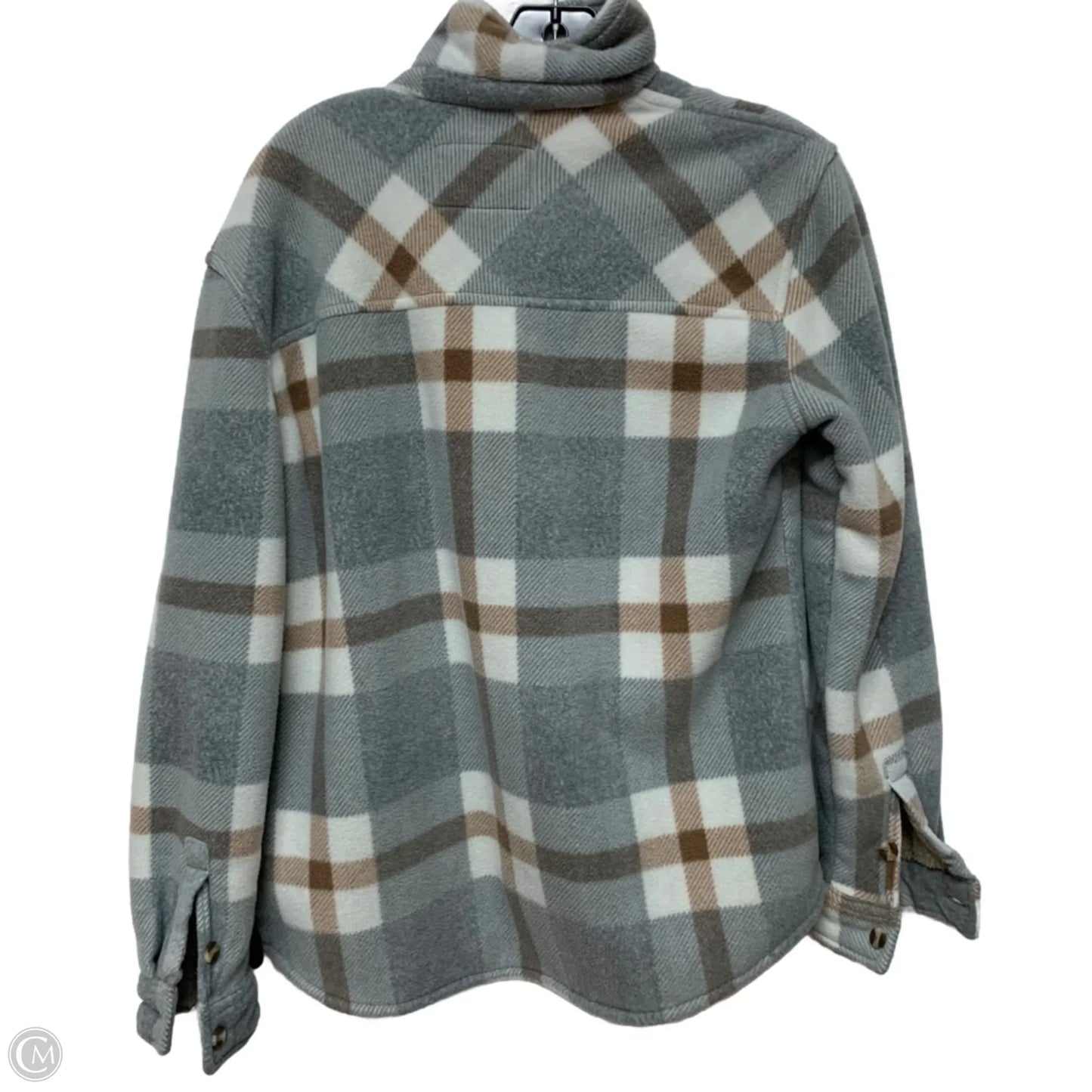 Jacket Shirt By Sage In Plaid Pattern, Size: S