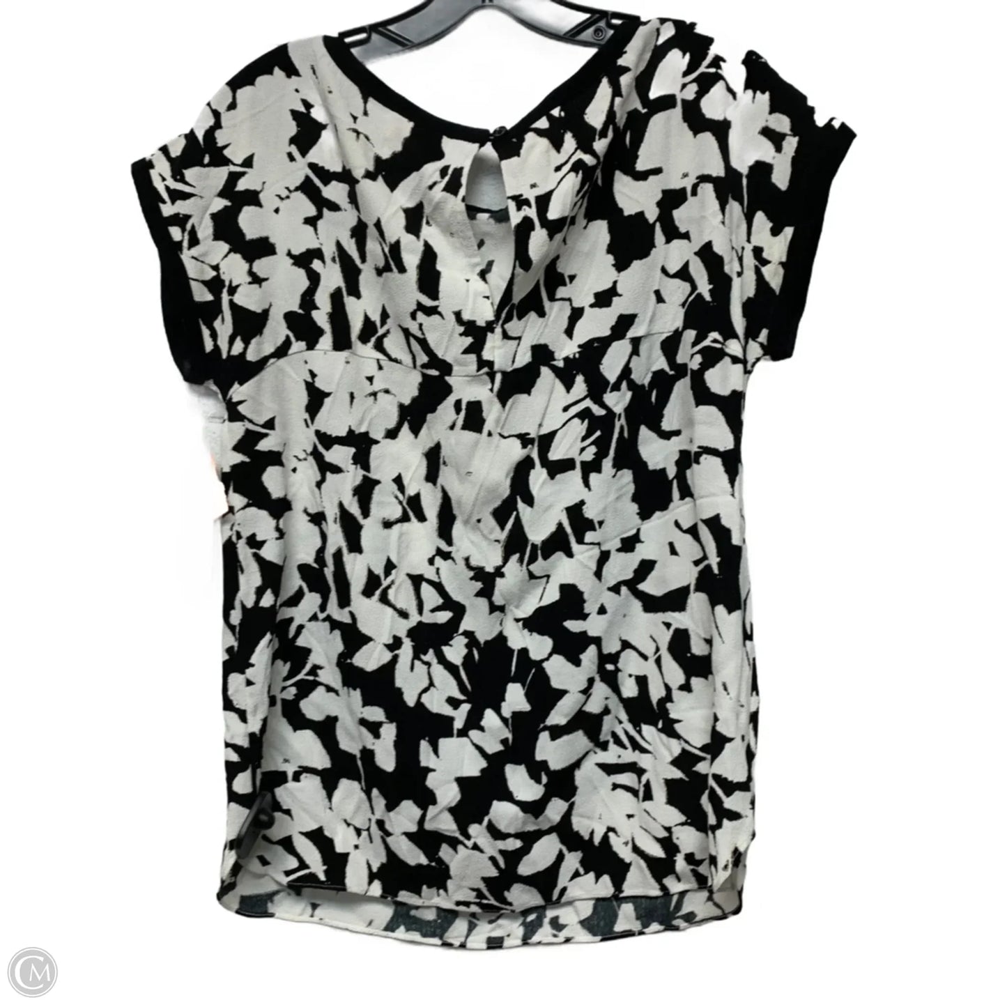 Top Short Sleeve Designer By Kate Spade In Black & White, Size: S