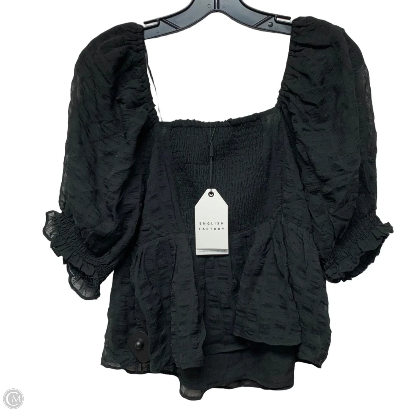 Top Short Sleeve By English Factory In Black, Size: M