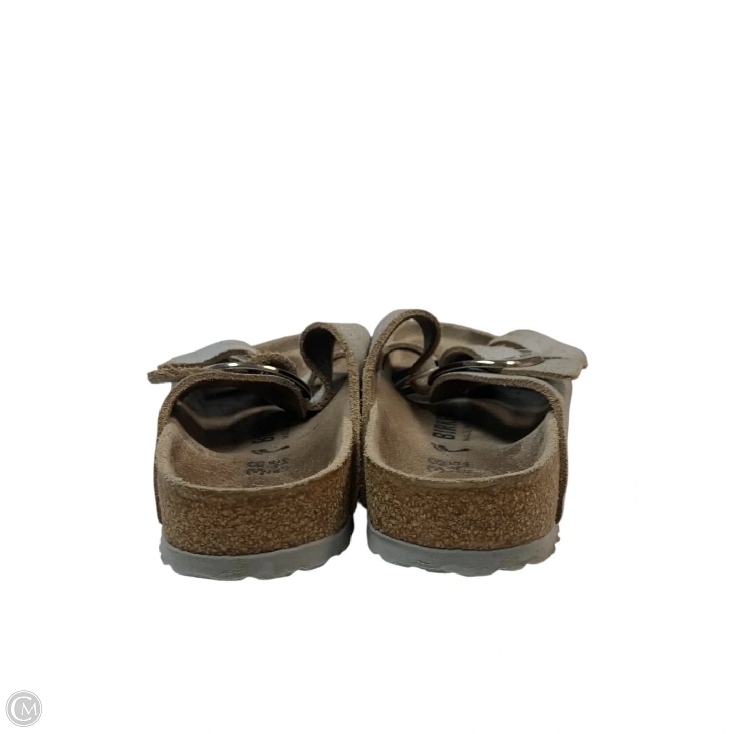 Sandals Flats By Birkenstock In Silver, Size: 7