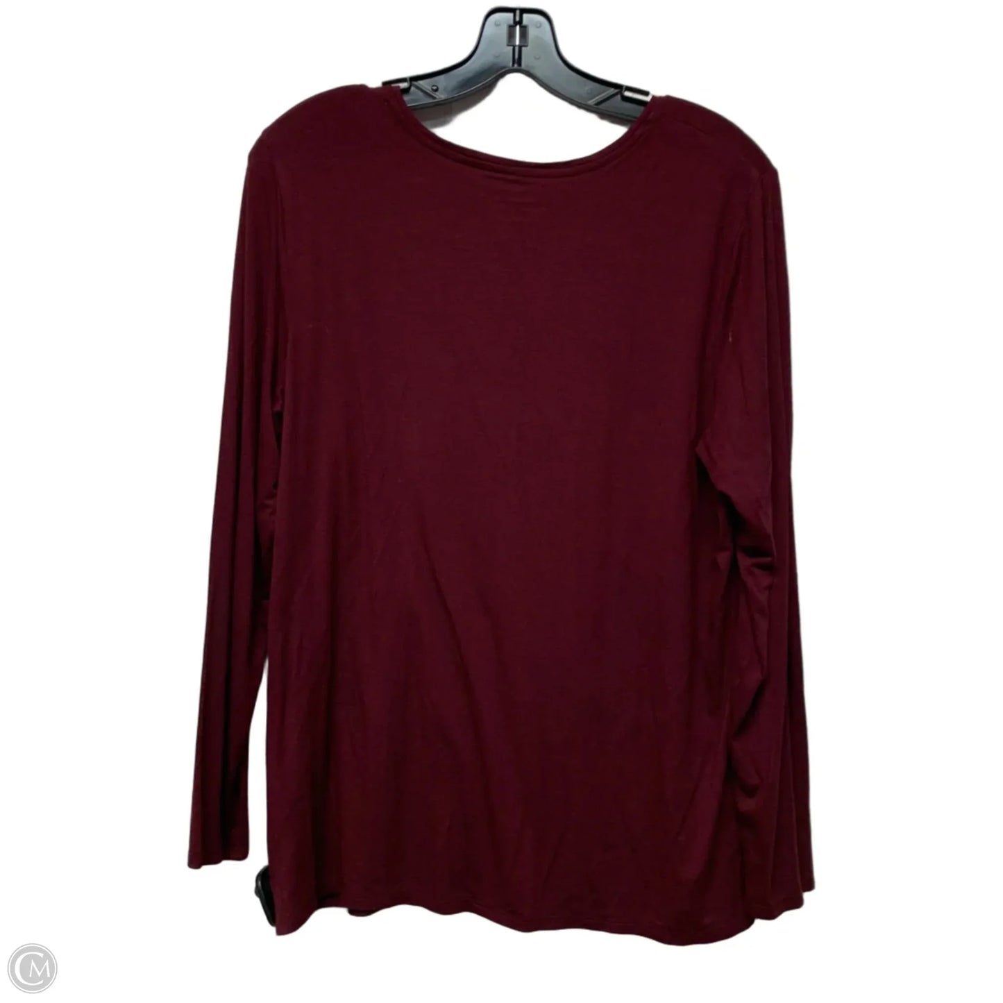 Top Long Sleeve Basic By Chicos In Maroon, Size: L