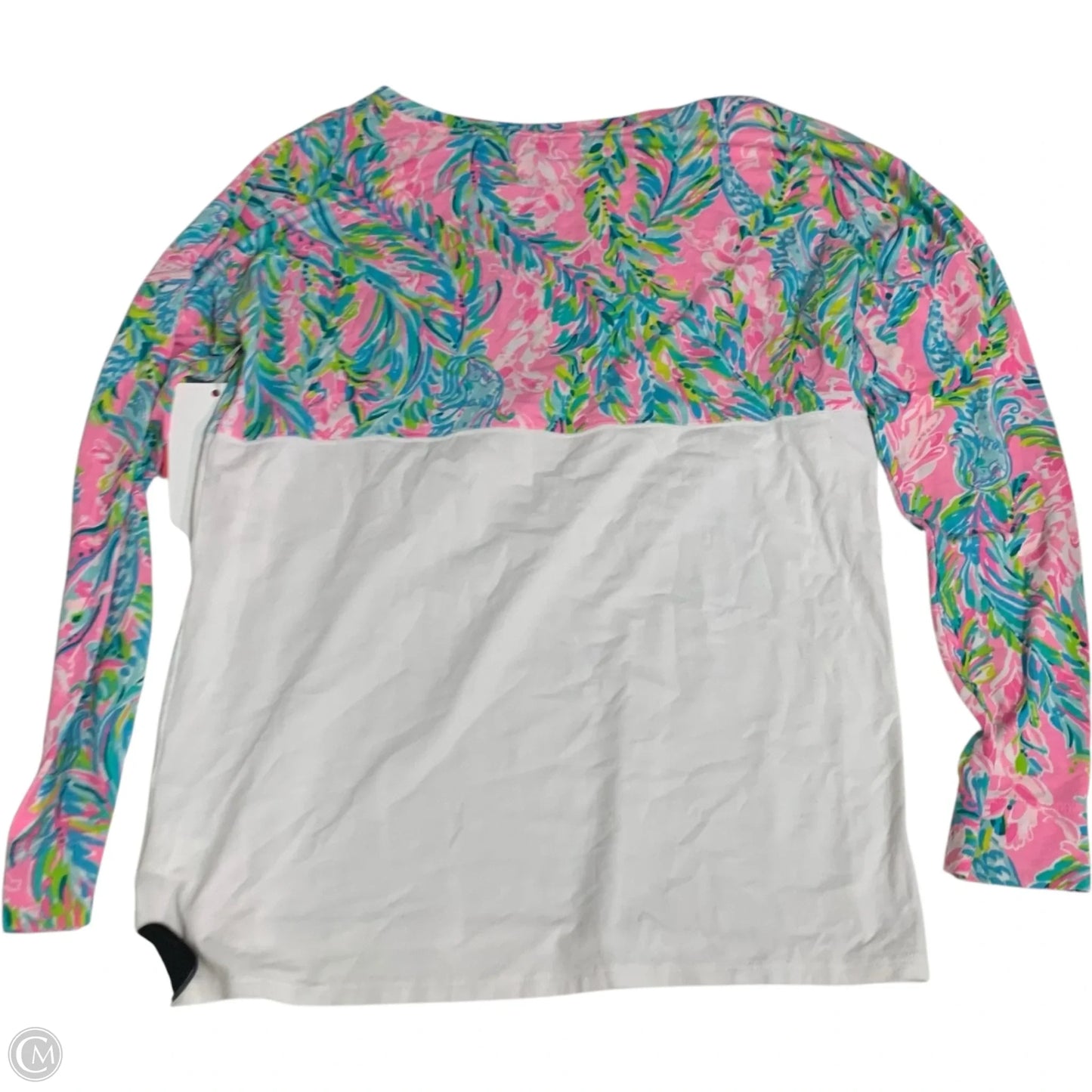 Top Long Sleeve Designer By Lilly Pulitzer In Pink & White, Size: Xxs