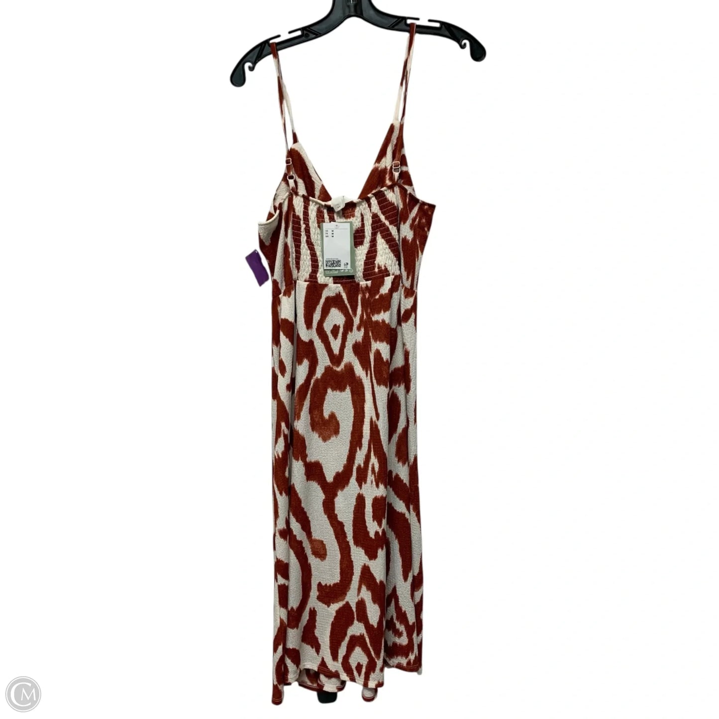 Dress Casual Midi By H&m In Brown & White, Size: M