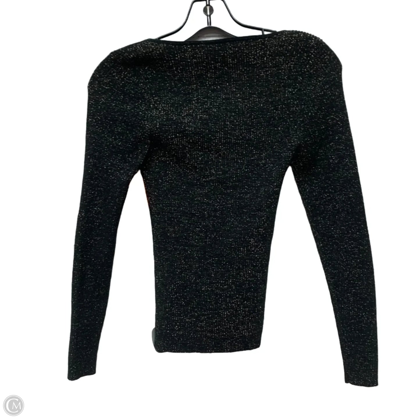 Top Long Sleeve By Anthropologie In Black & Gold, Size: S