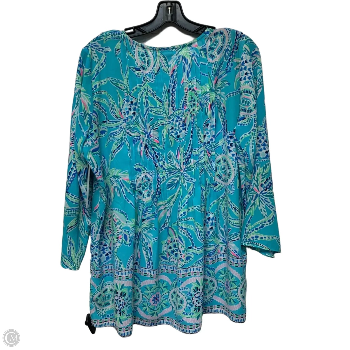 Top Long Sleeve Designer By Lilly Pulitzer In Blue & Green, Size: L