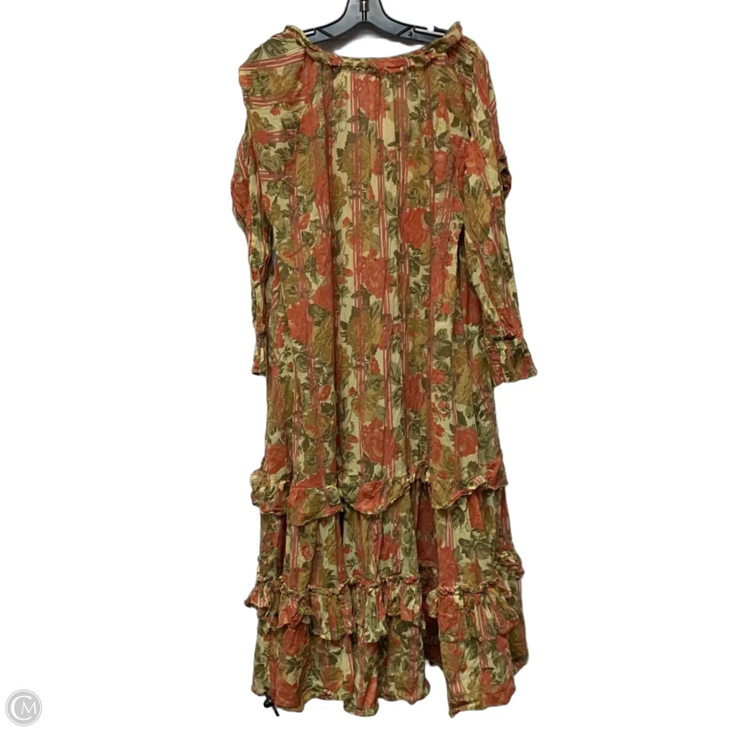 Dress Casual Midi By Free People In Green & Orange, Size: S