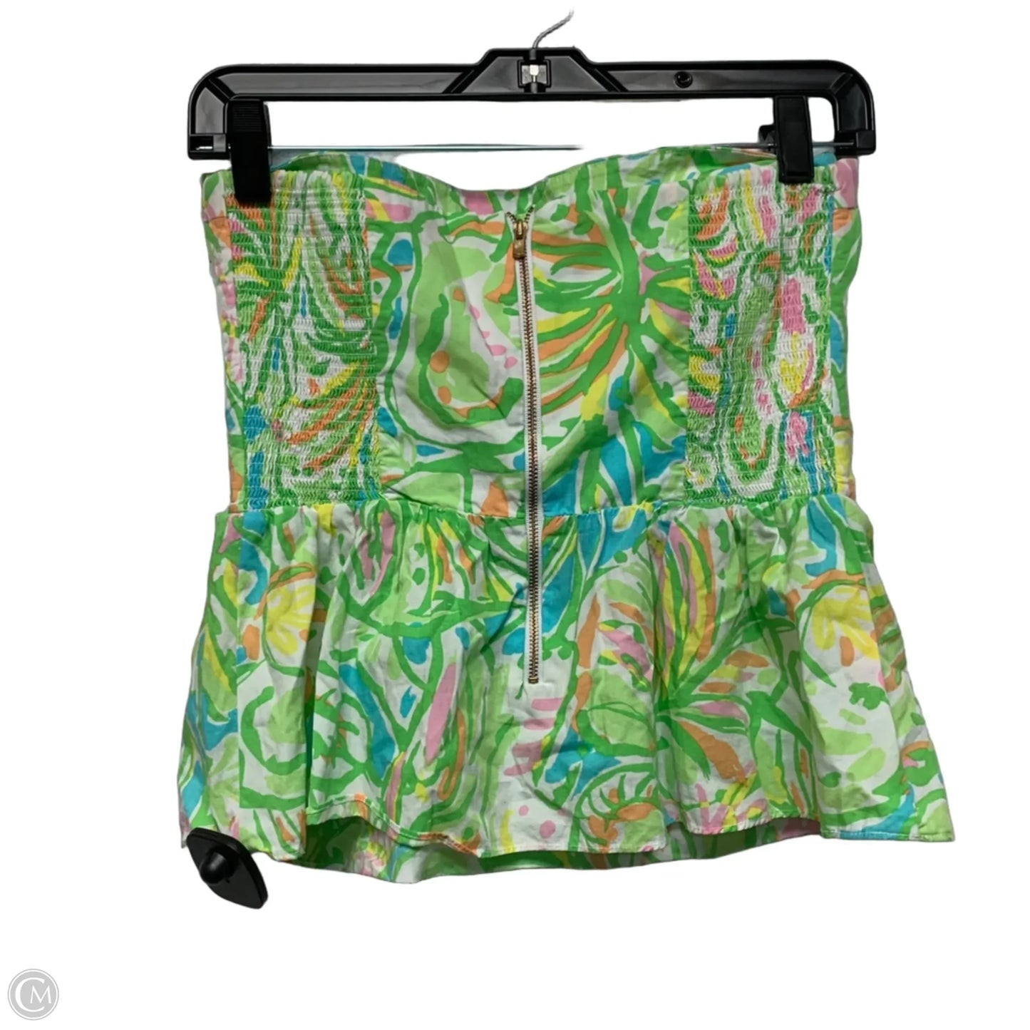 Top Sleeveless Designer By Lilly Pulitzer In Green & Orange, Size: M