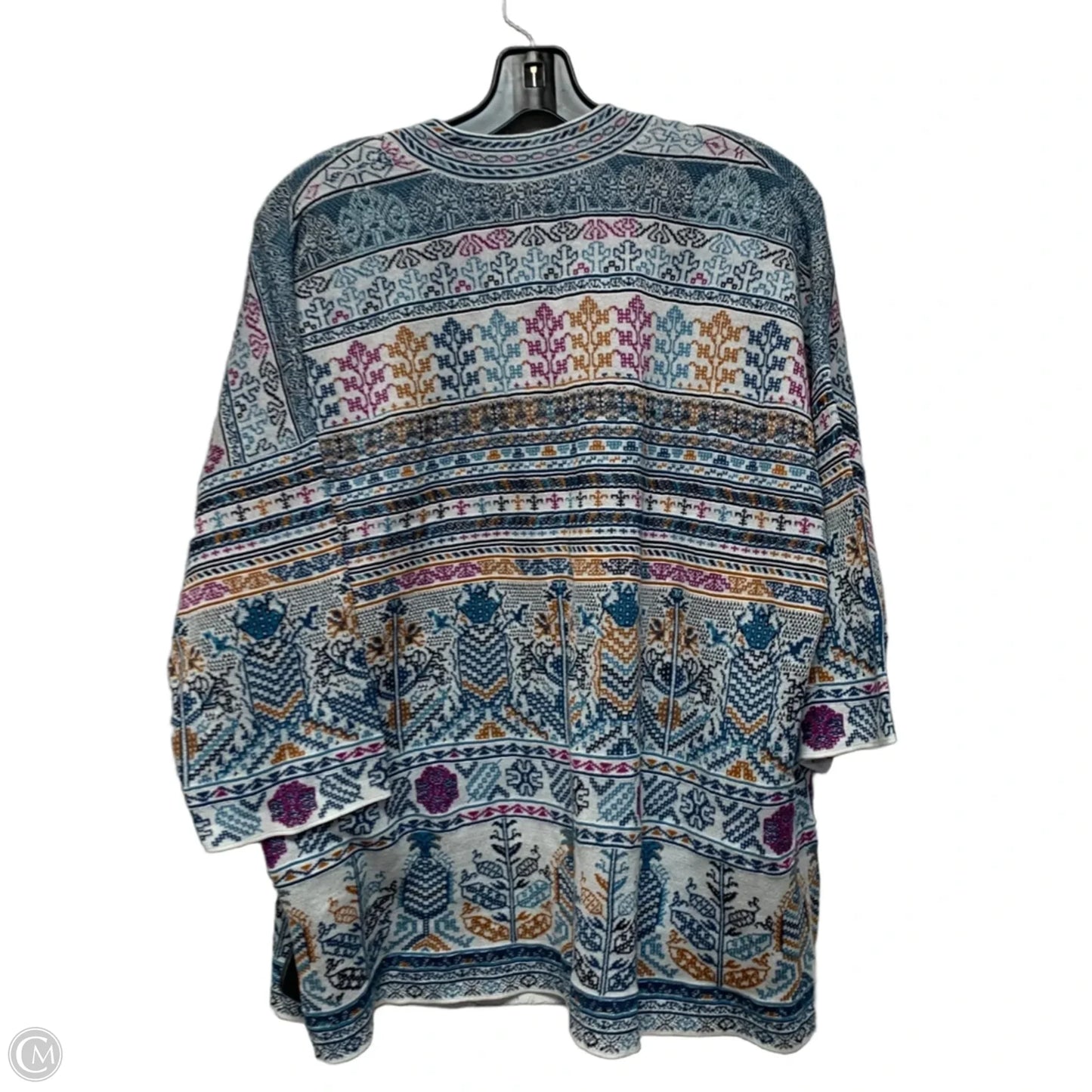 Sweater Cardigan By Peruvian Connection In Blue & Purple, Size: L