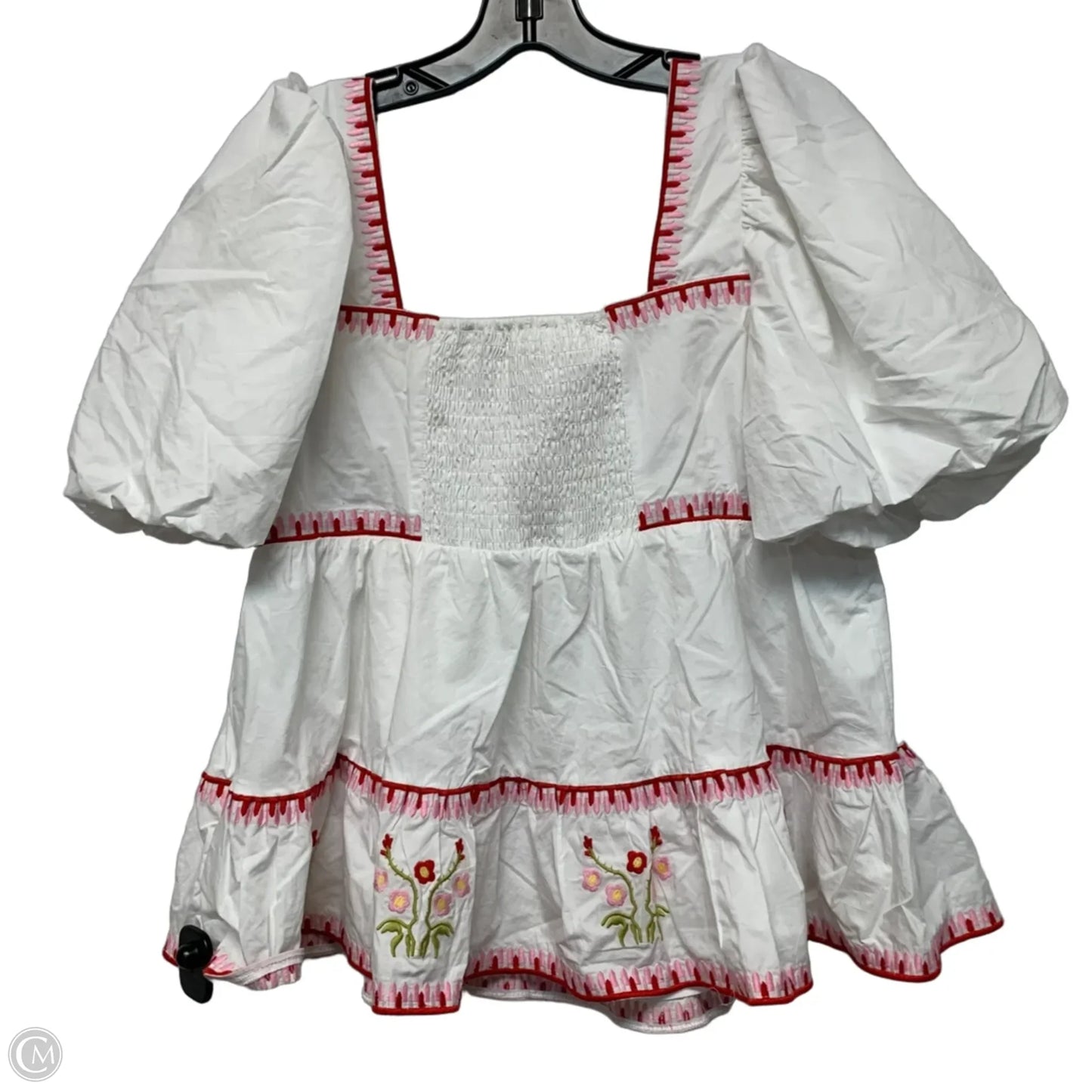 Top Short Sleeve By English Factory In Red & White, Size: M