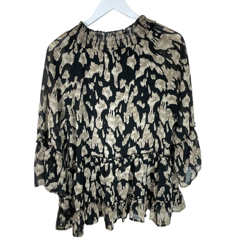 Top Long Sleeve By Entro In Brown, Size: S