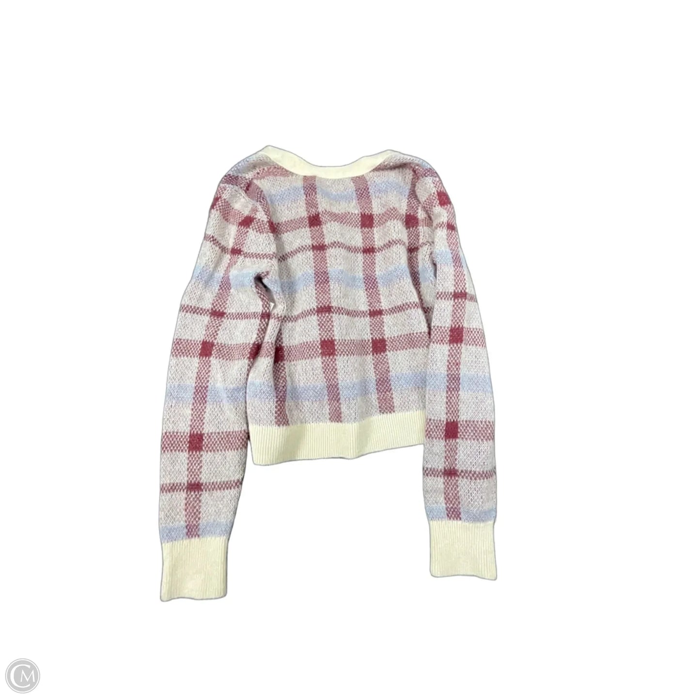 Sweater Cardigan By Made For Life In Plaid Pattern, Size: M