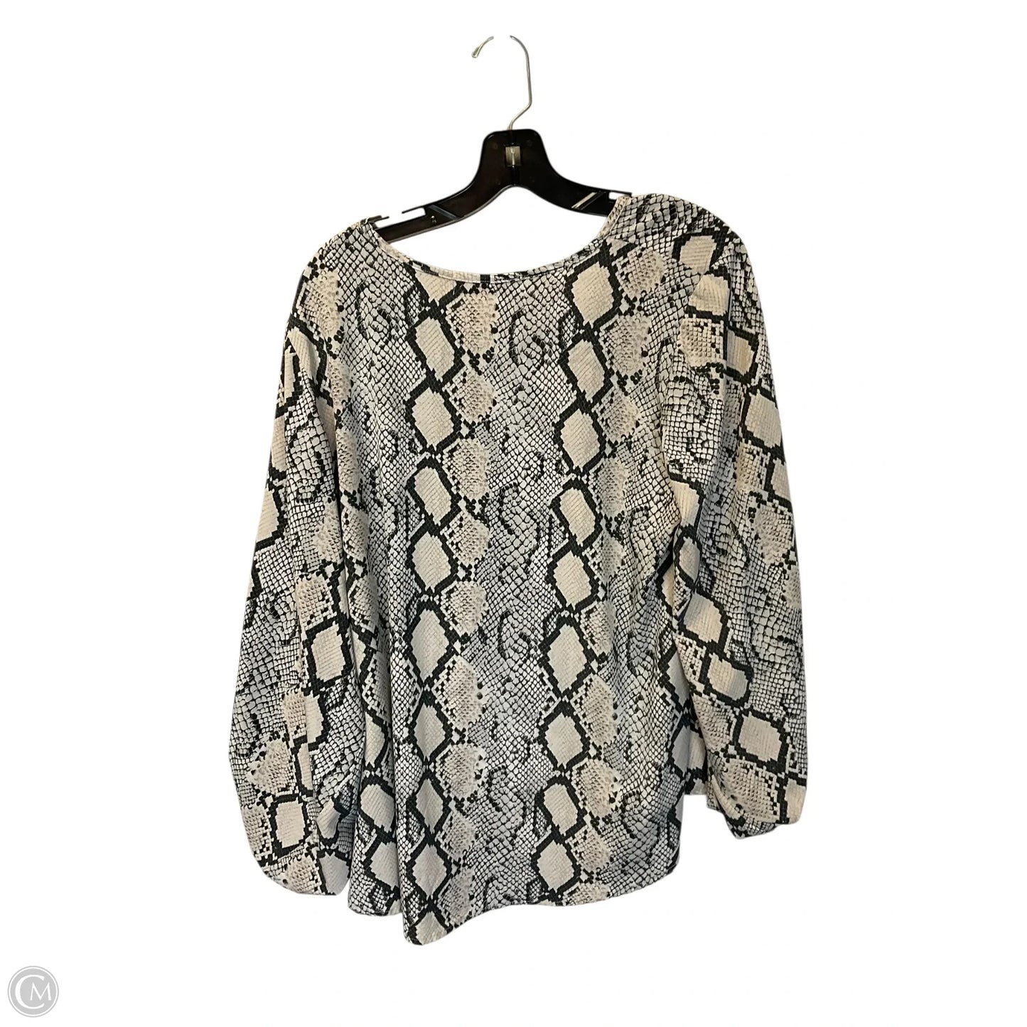 Top Long Sleeve By Almost Pink In Snakeskin Print, Size: L