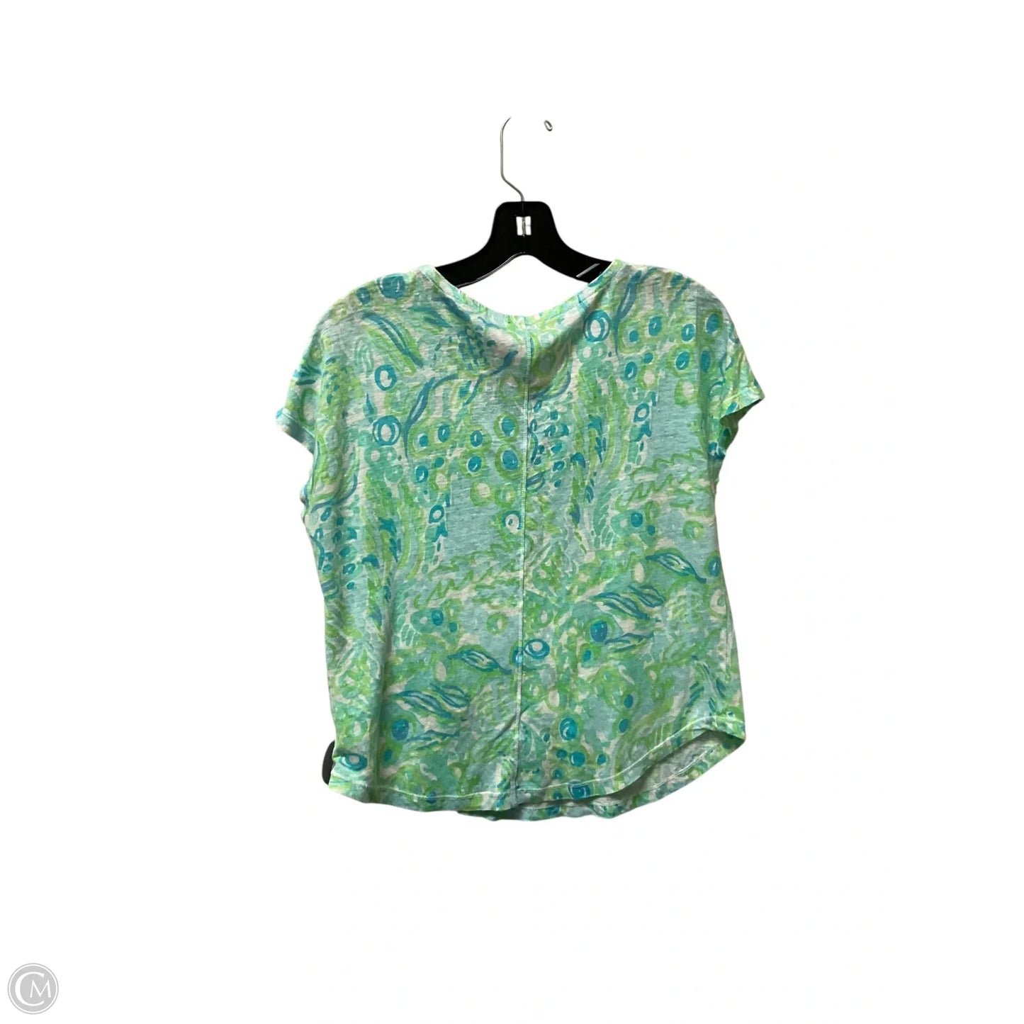 Top Short Sleeve Designer By Lilly Pulitzer In Blue & Green, Size: Xs