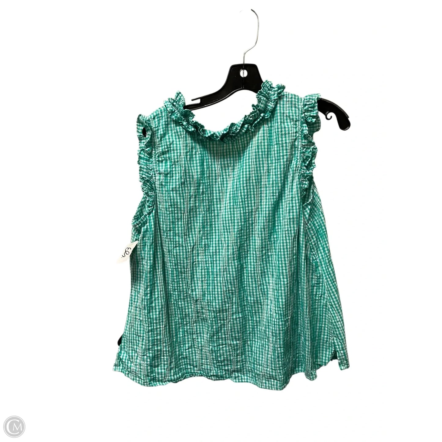 Top Sleeveless By Crown And Ivy In Green & White, Size: Xl
