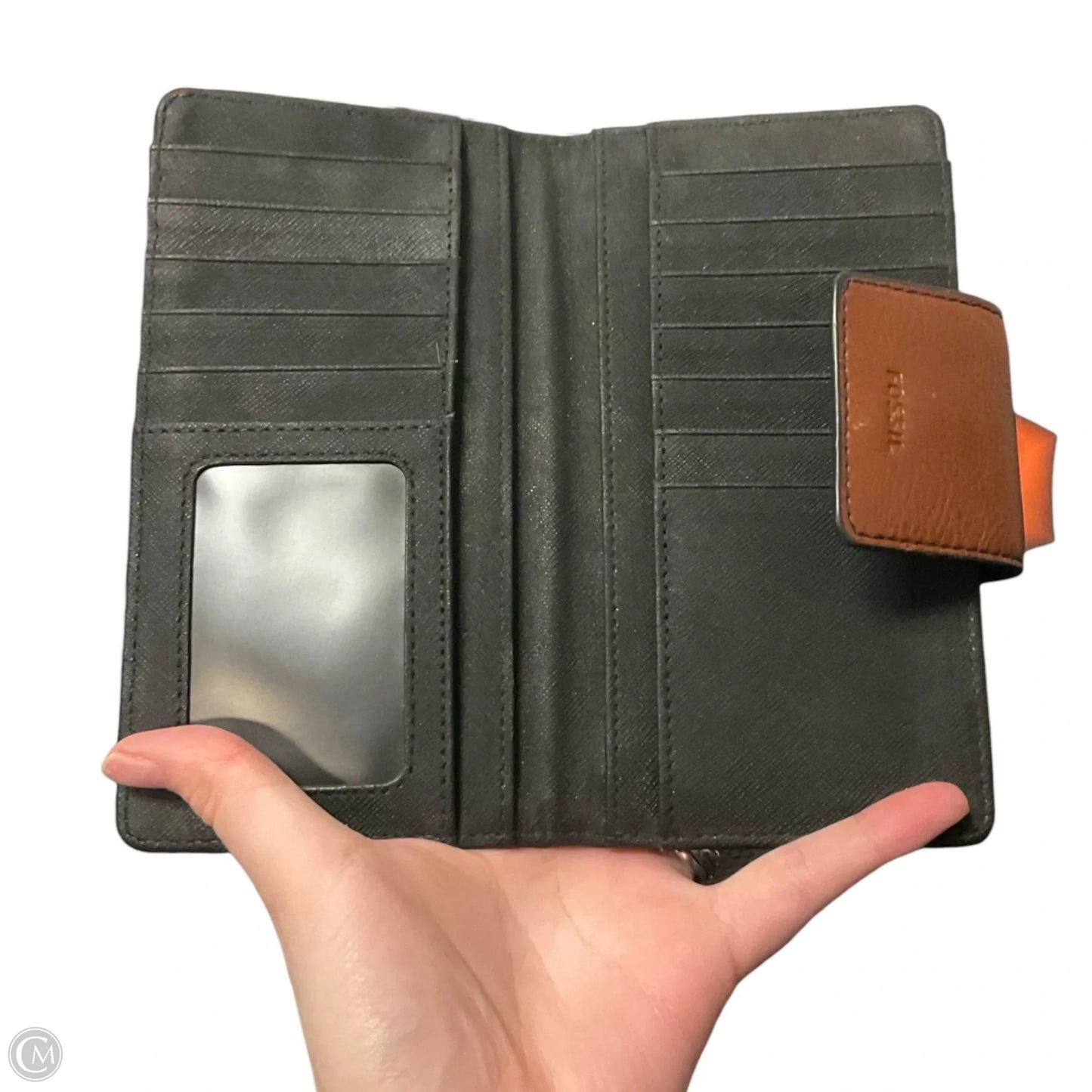 Wallet Leather By Fossil, Size: Medium