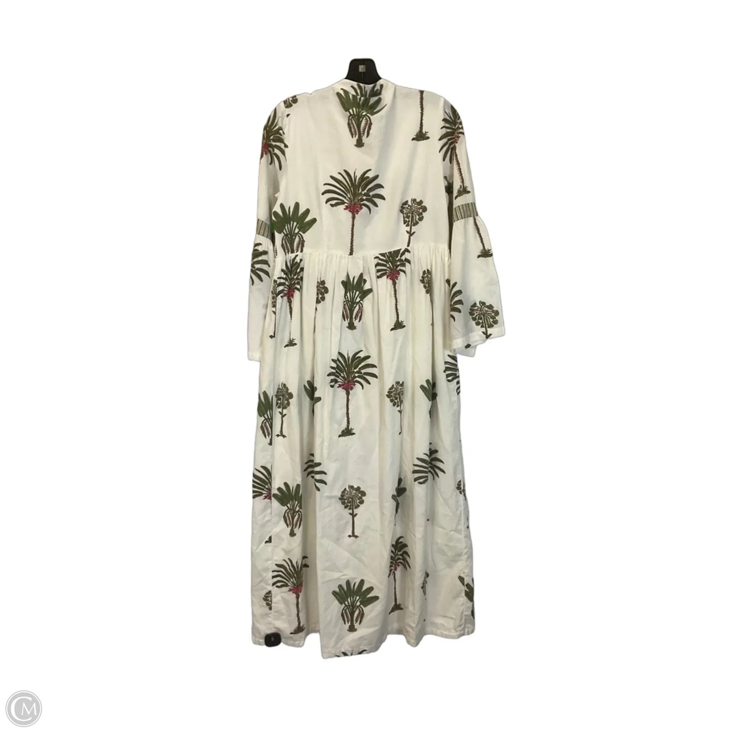 Dress Casual Maxi By Cmc In Cream & Green, Size: M