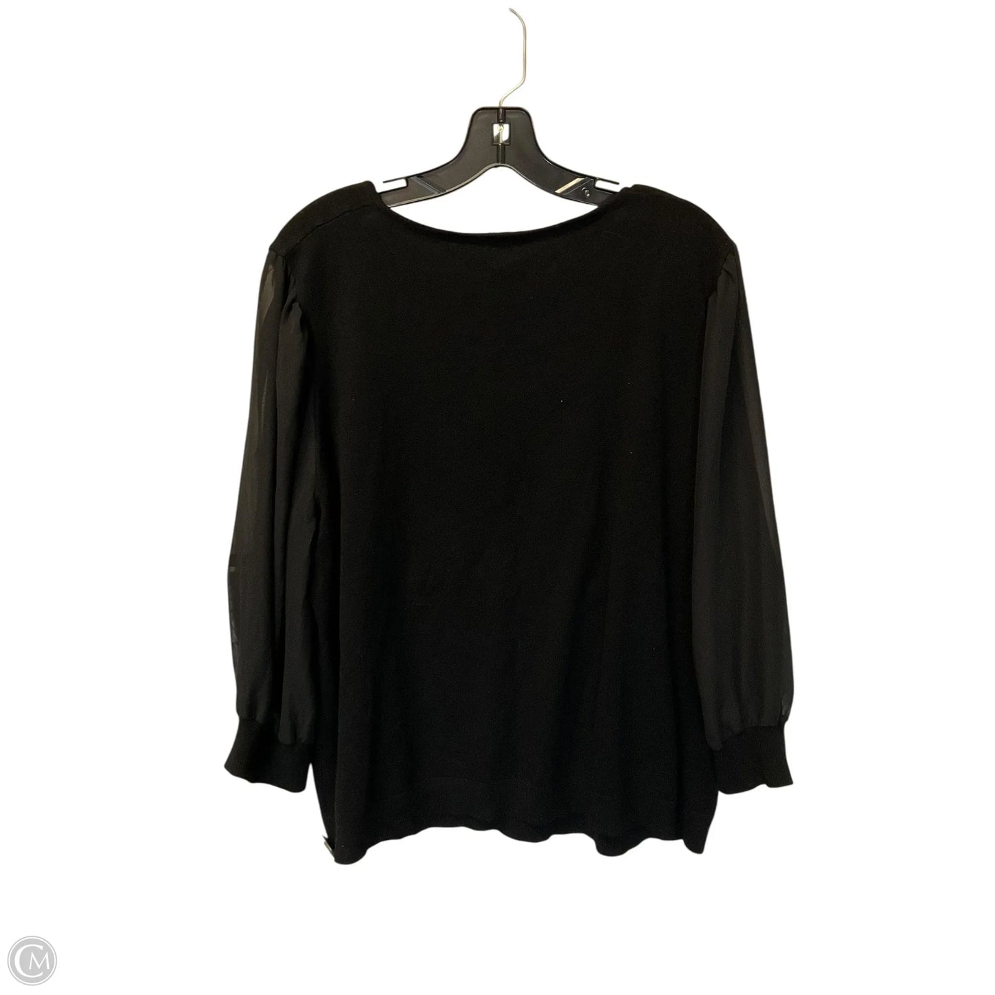 Top Long Sleeve By Adrianna Papell In Black, Size: 2x