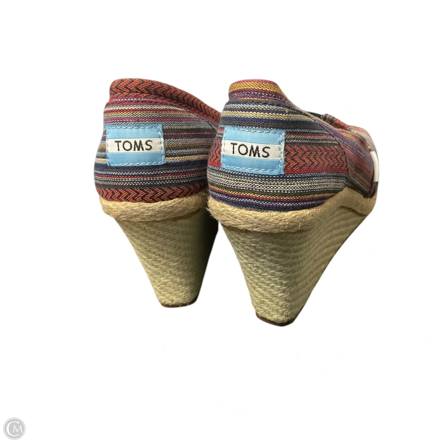 Sandals Heels Wedge By Toms In Striped Pattern, Size: 7
