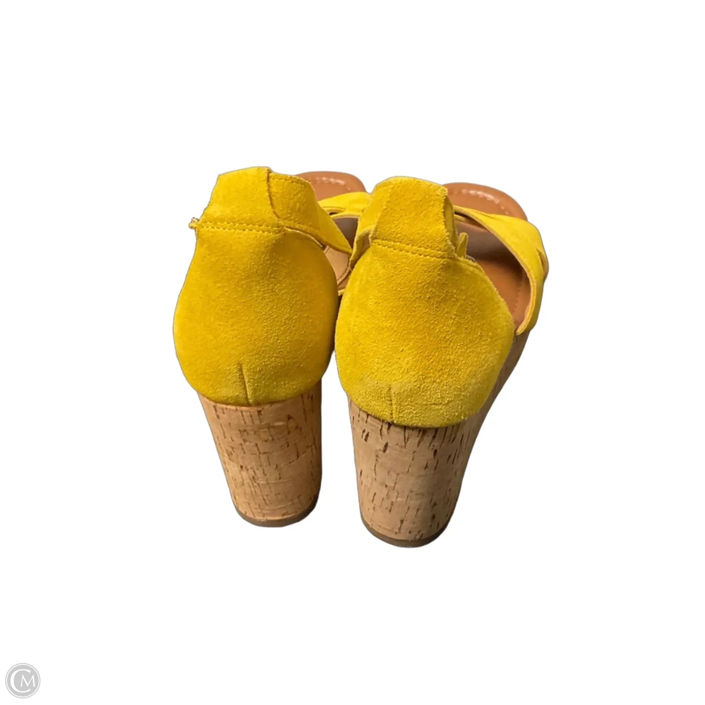 Sandals Heels Wedge By Crown Vintage In Yellow, Size: 8.5