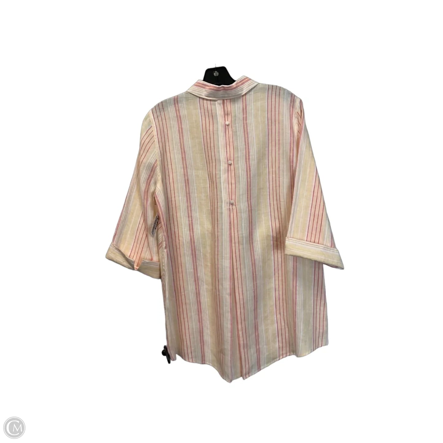Top 3/4 Sleeve By Chicos In Striped Pattern, Size: S