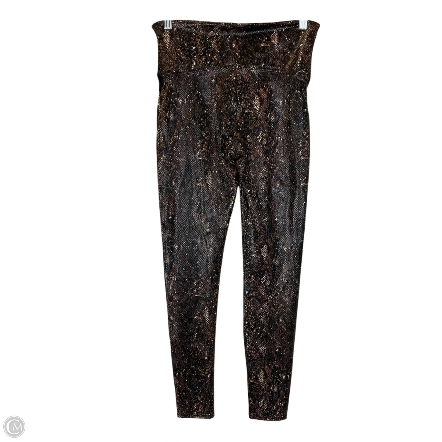 Athletic Leggings By Spanx In Snakeskin Print, Size: L