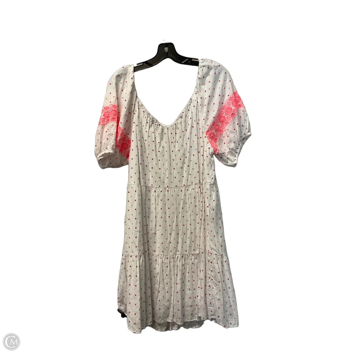 Dress Casual Short By Loft In Pink & White, Size: L