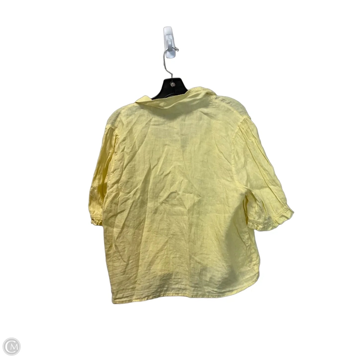 Top Short Sleeve By Laura Ashley In Yellow, Size: Xl
