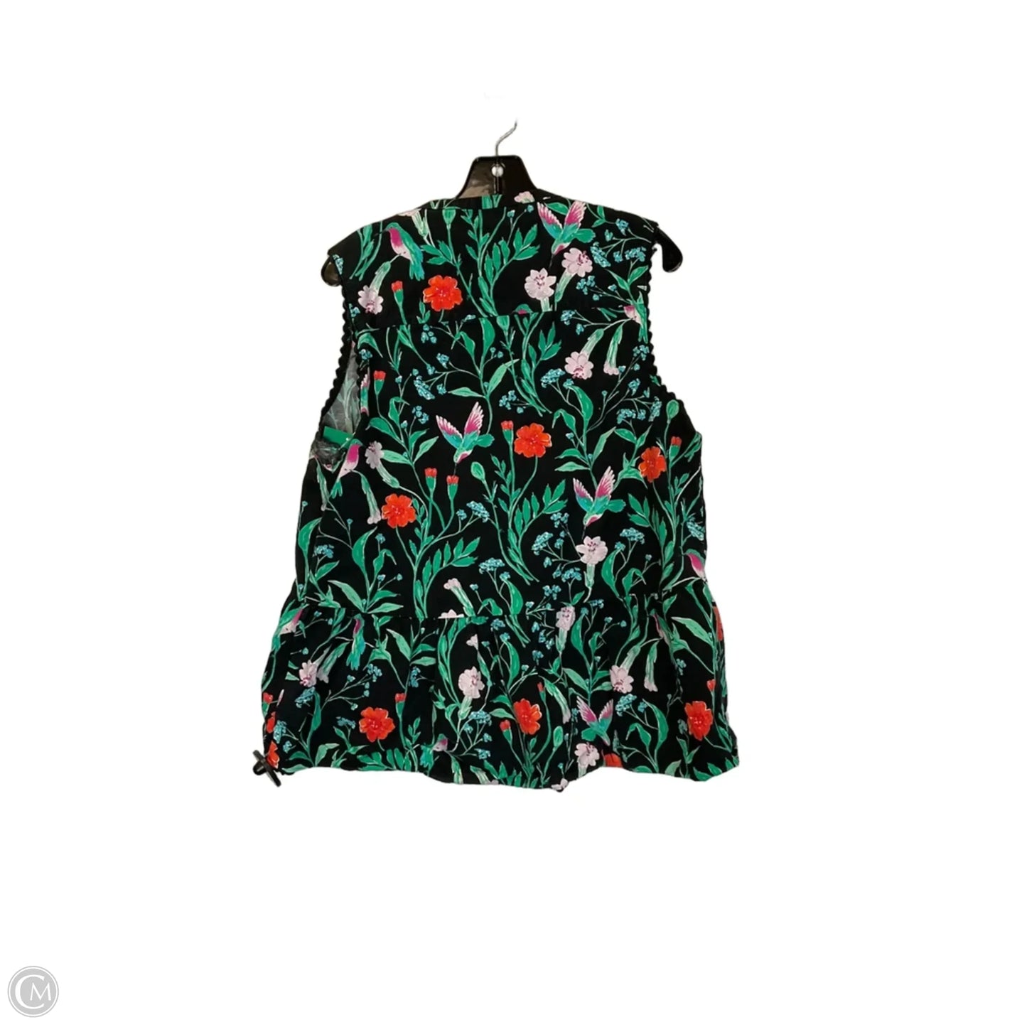 Top Sleeveless Designer By Kate Spade In Black & Green, Size: Xl
