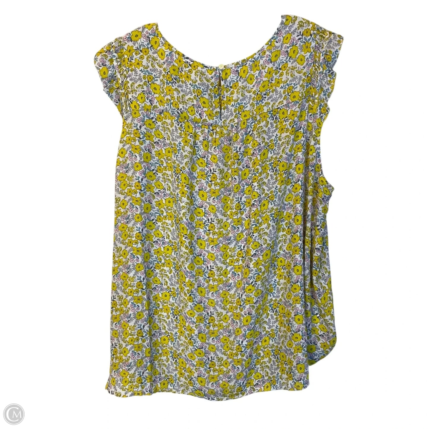 Top Sleeveless By Loft In Blue & Yellow, Size: 1x