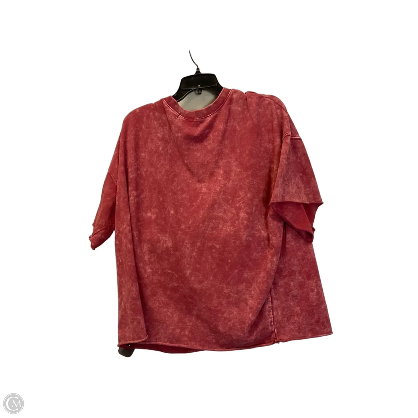Top Short Sleeve Basic By Zenana In Red, Size: 1x