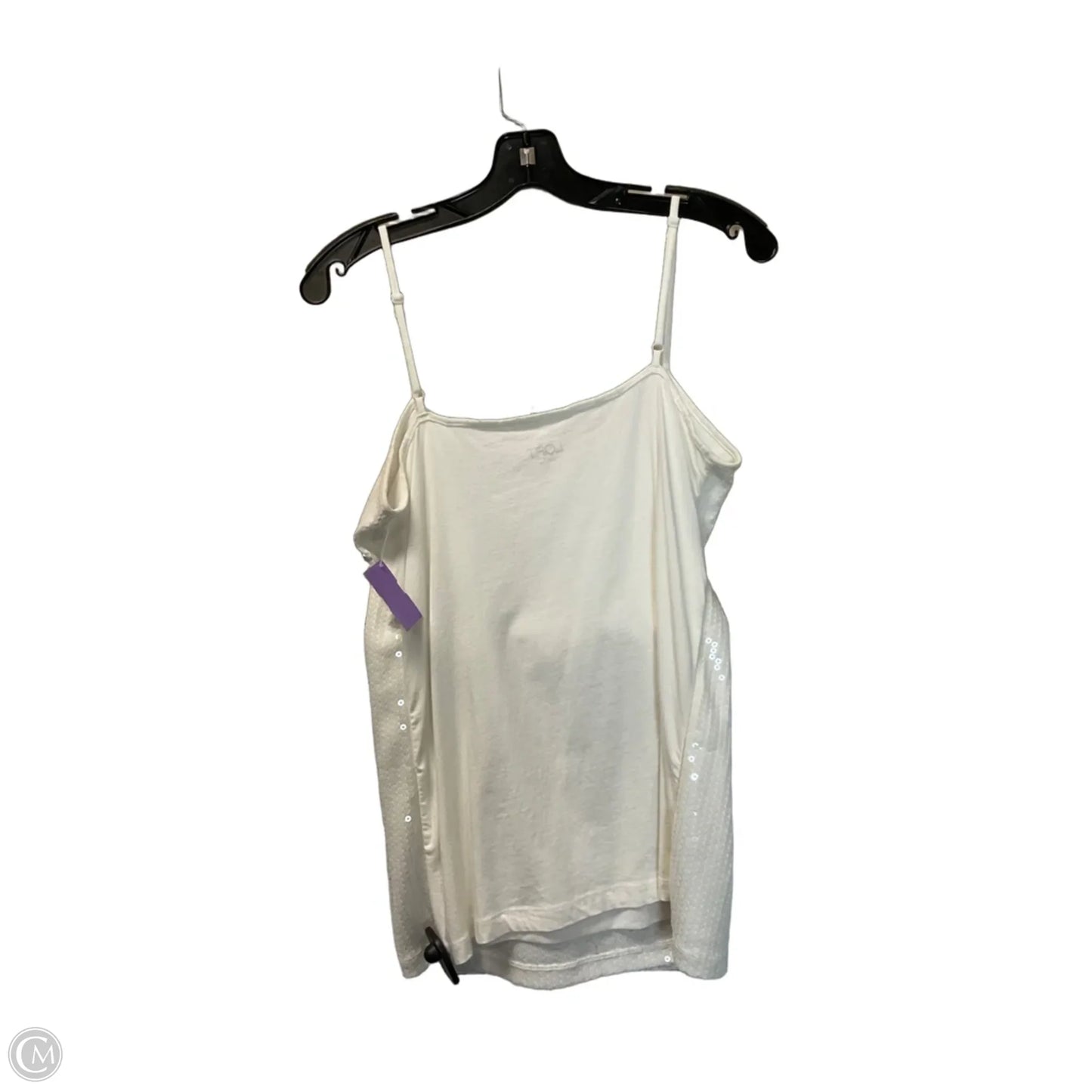 Top Sleeveless By Loft In White, Size: L
