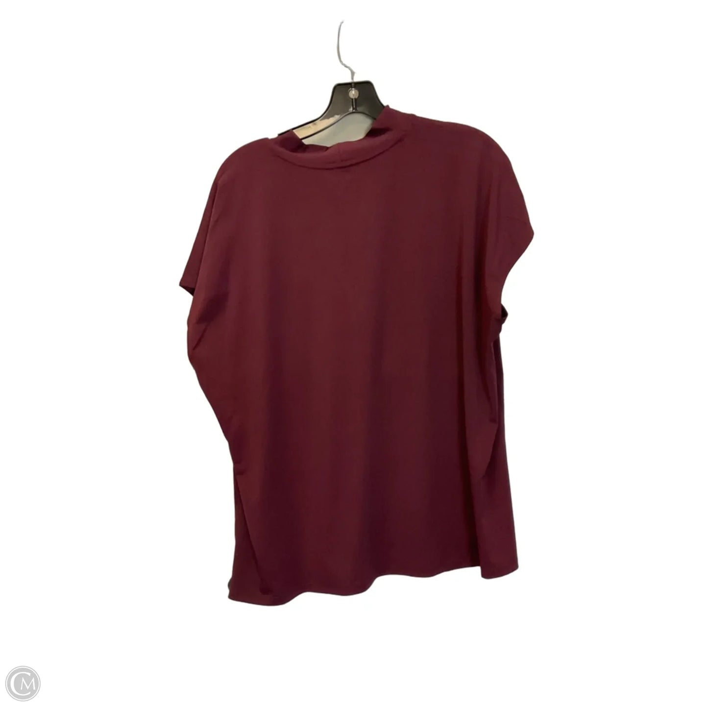 Top Short Sleeve By Nine West Apparel In Maroon, Size: Xxl