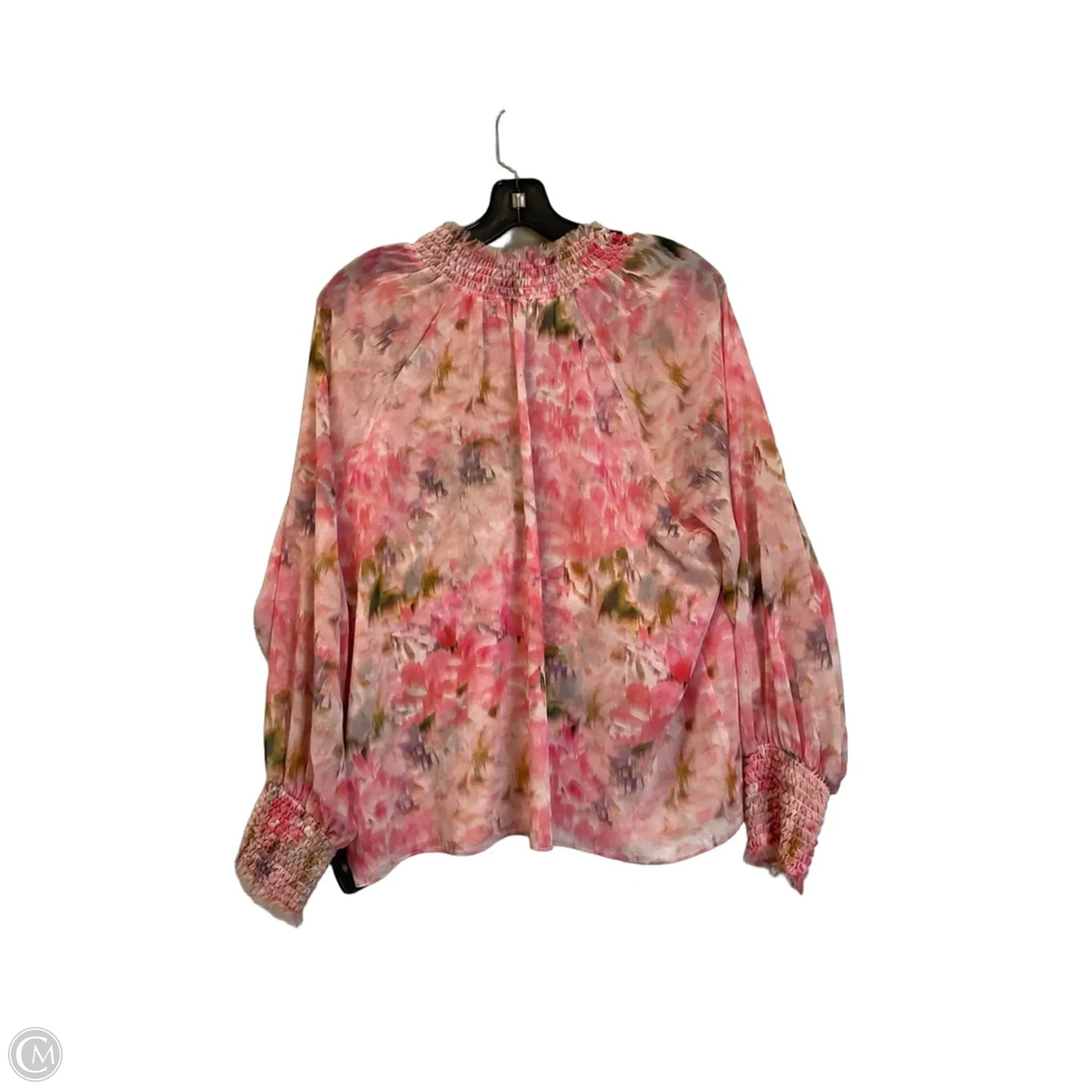 Top Short Sleeve Designer By Misa In Pink, Size: L