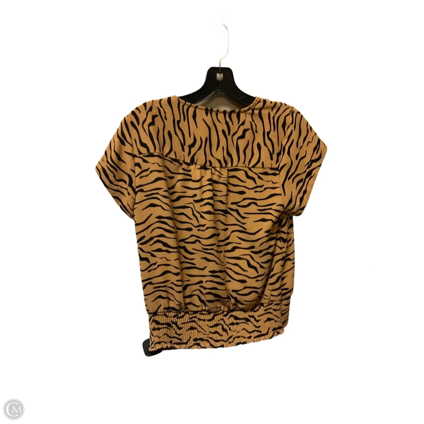 Top Short Sleeve Basic By Nine West In Animal Print, Size: S