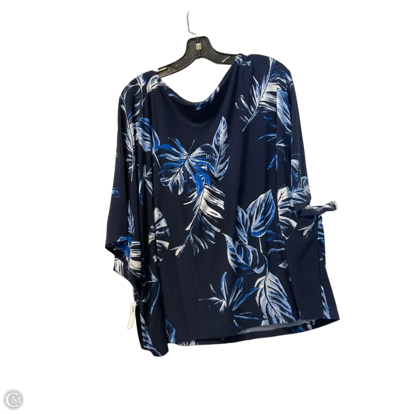 Top 3/4 Sleeve Basic By Clothes Mentor In Blue, Size: 2x