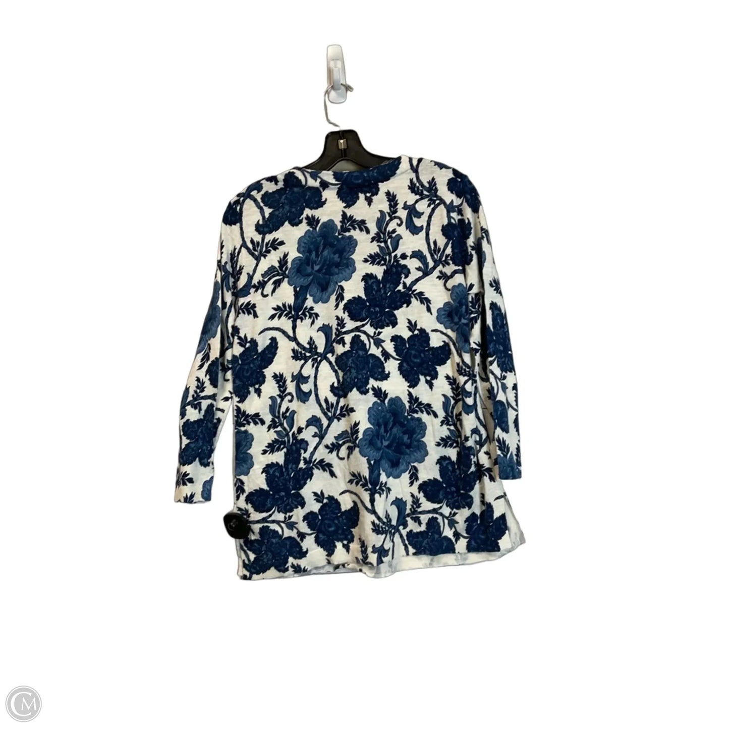 Top Long Sleeve Basic By Talbots In Blue, Size: L