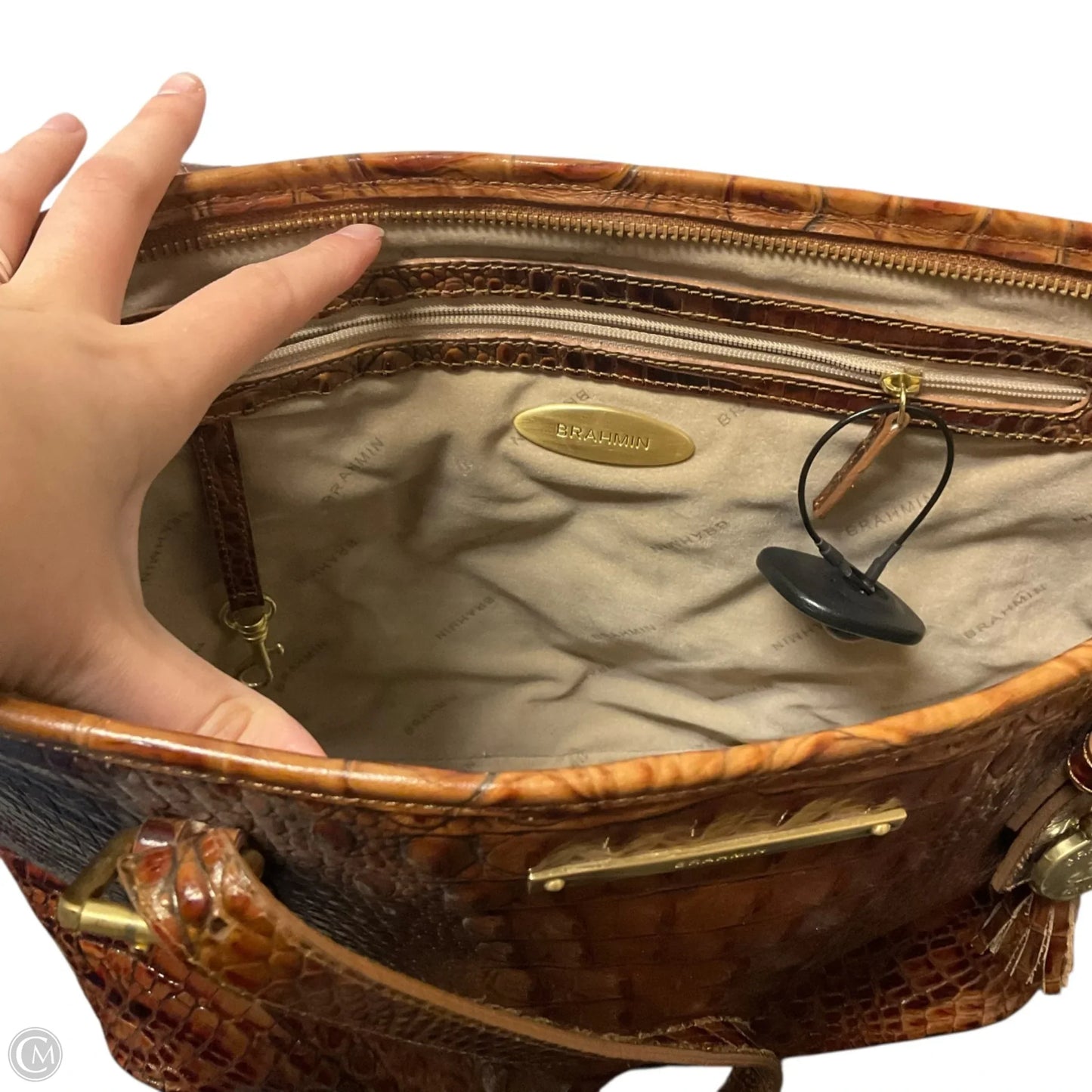 Handbag Designer By Brahmin, Size: Large