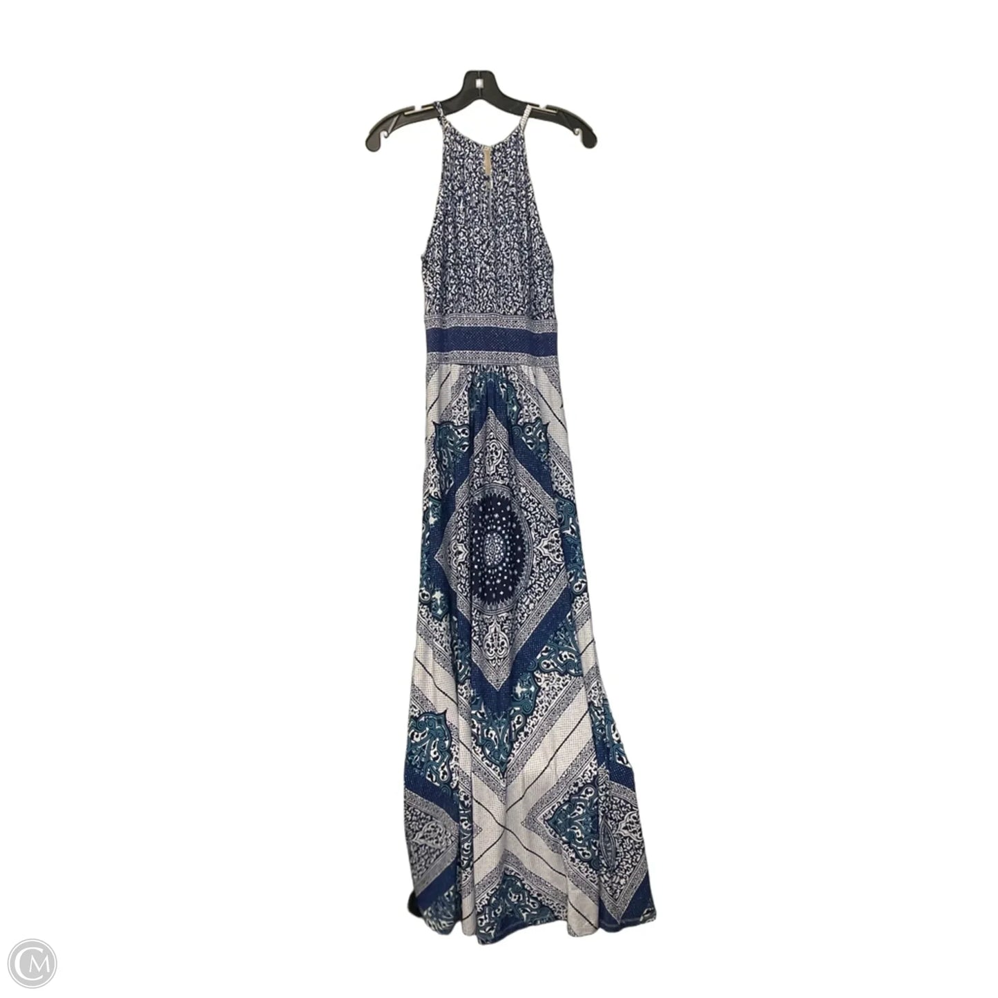 Dress Casual Maxi By London Times In Blue & White, Size: 8