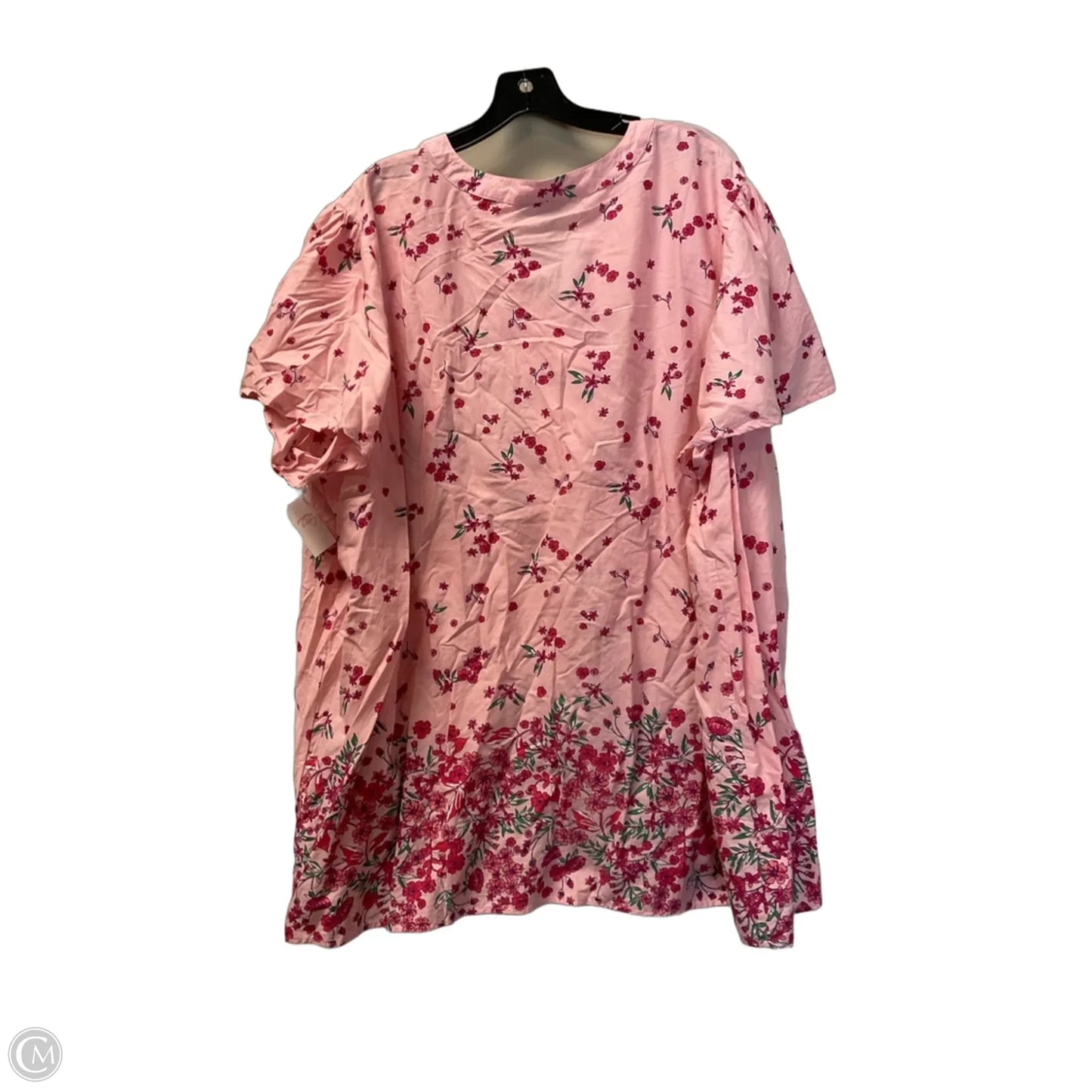 Top Short Sleeve By Woman Within In Pink, Size: 3x