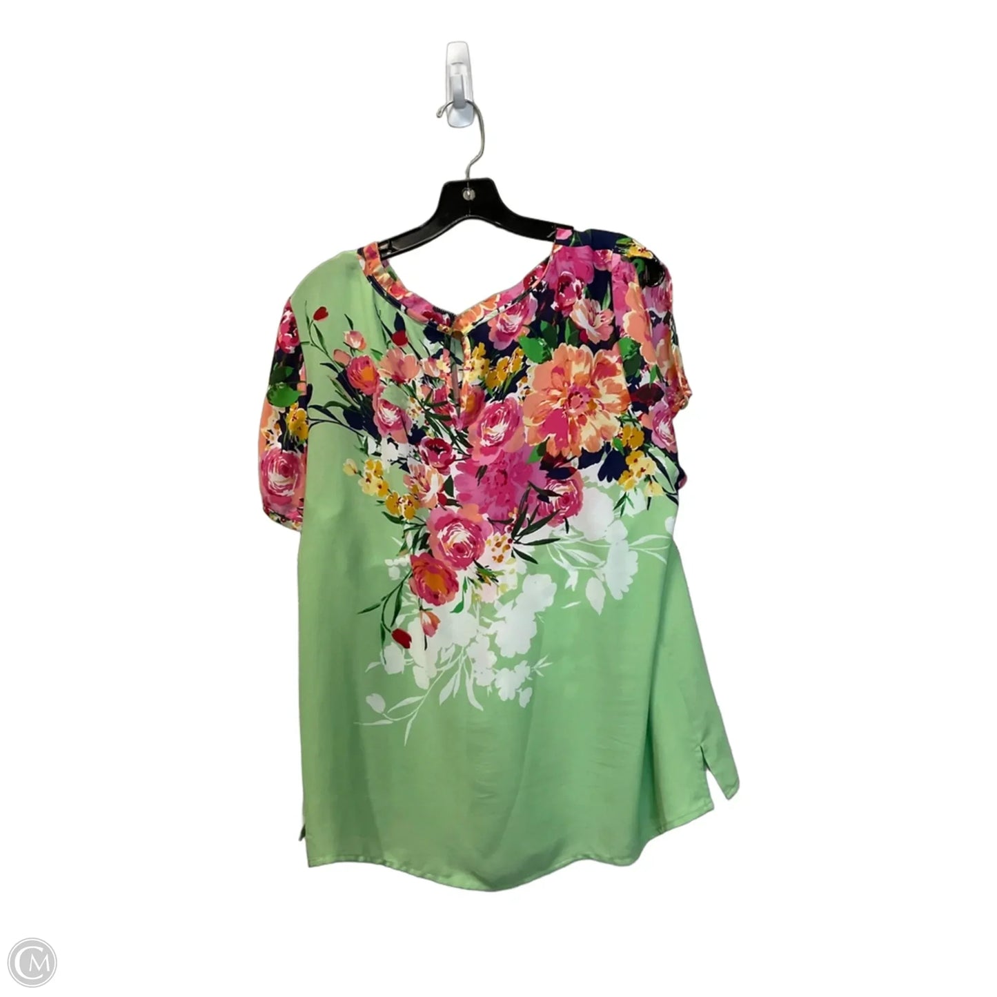 Top Short Sleeve By Clothes Mentor In Floral Print, Size: Xl