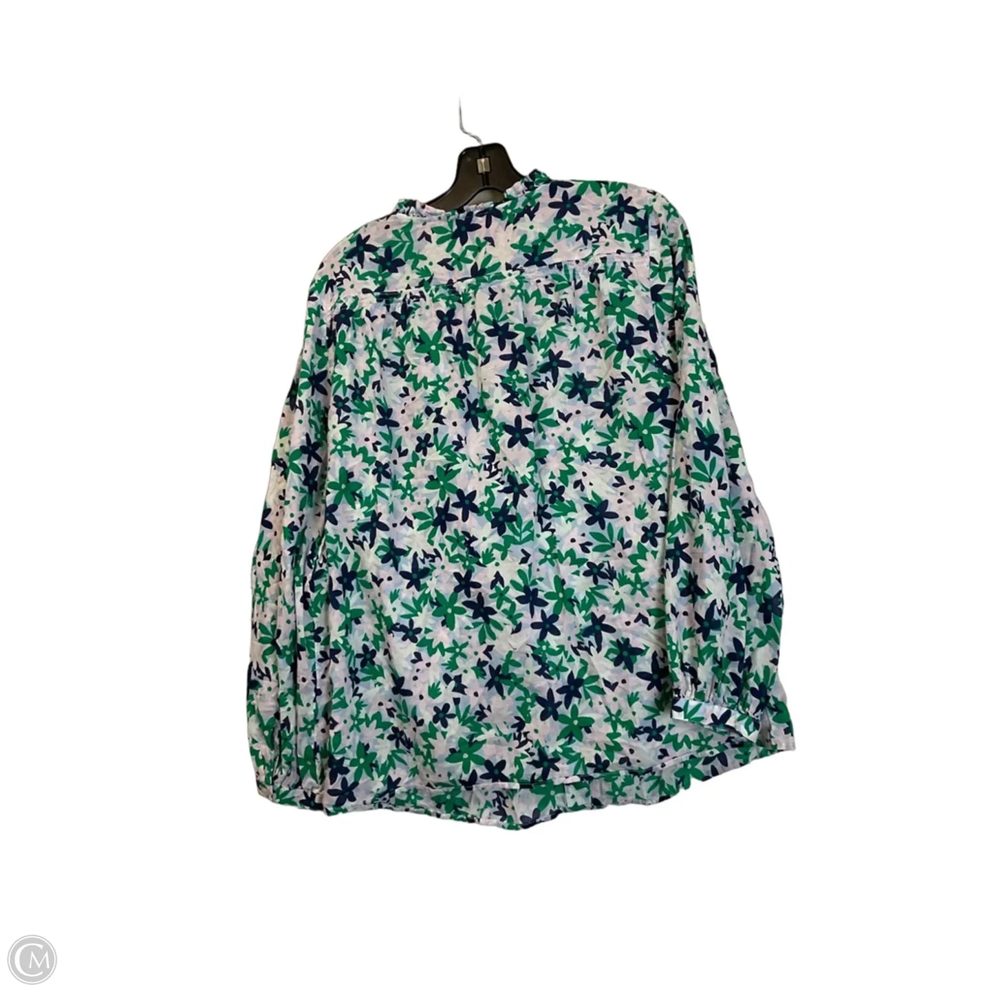 Top Long Sleeve By Talbots In Blue & Green, Size: L