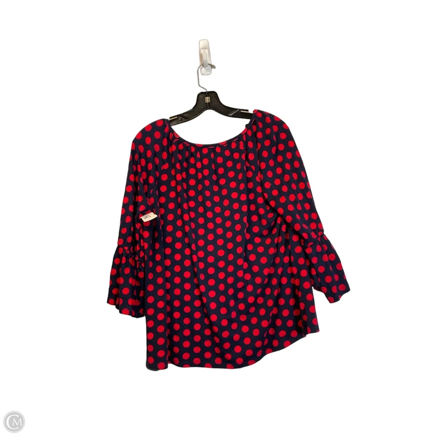 Top Long Sleeve By Michael By Michael Kors In Blue & Red, Size: L