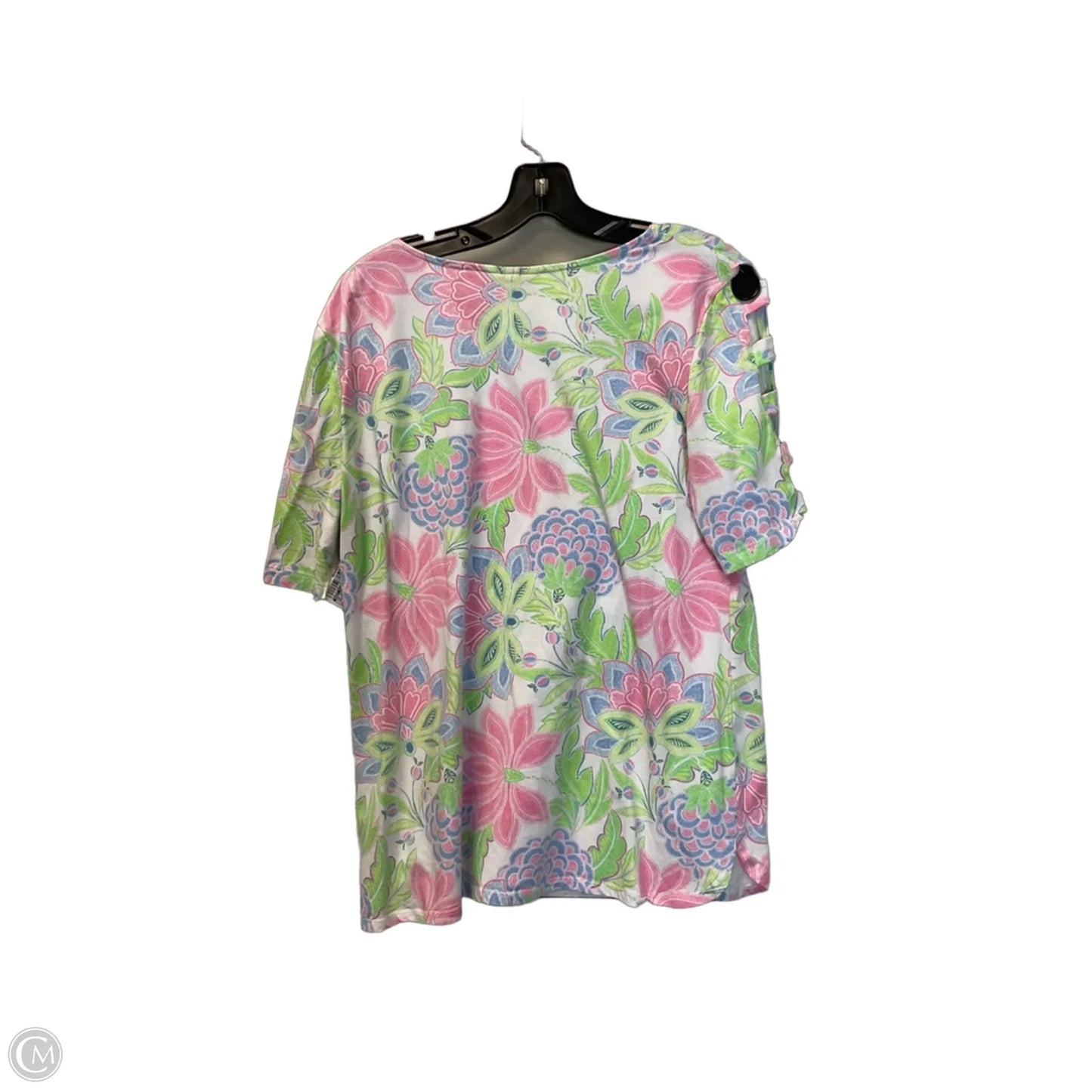 Top Short Sleeve By Ruby Rd In Green & Pink, Size: L