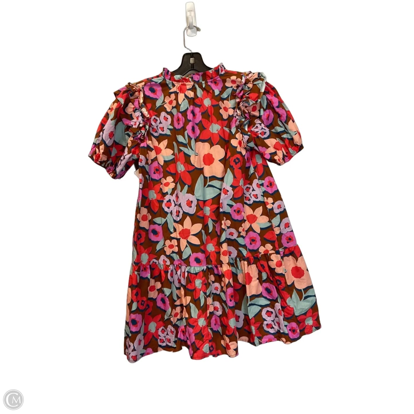 Dress Casual Short By Peach Love Cream California In Floral Print, Size: S